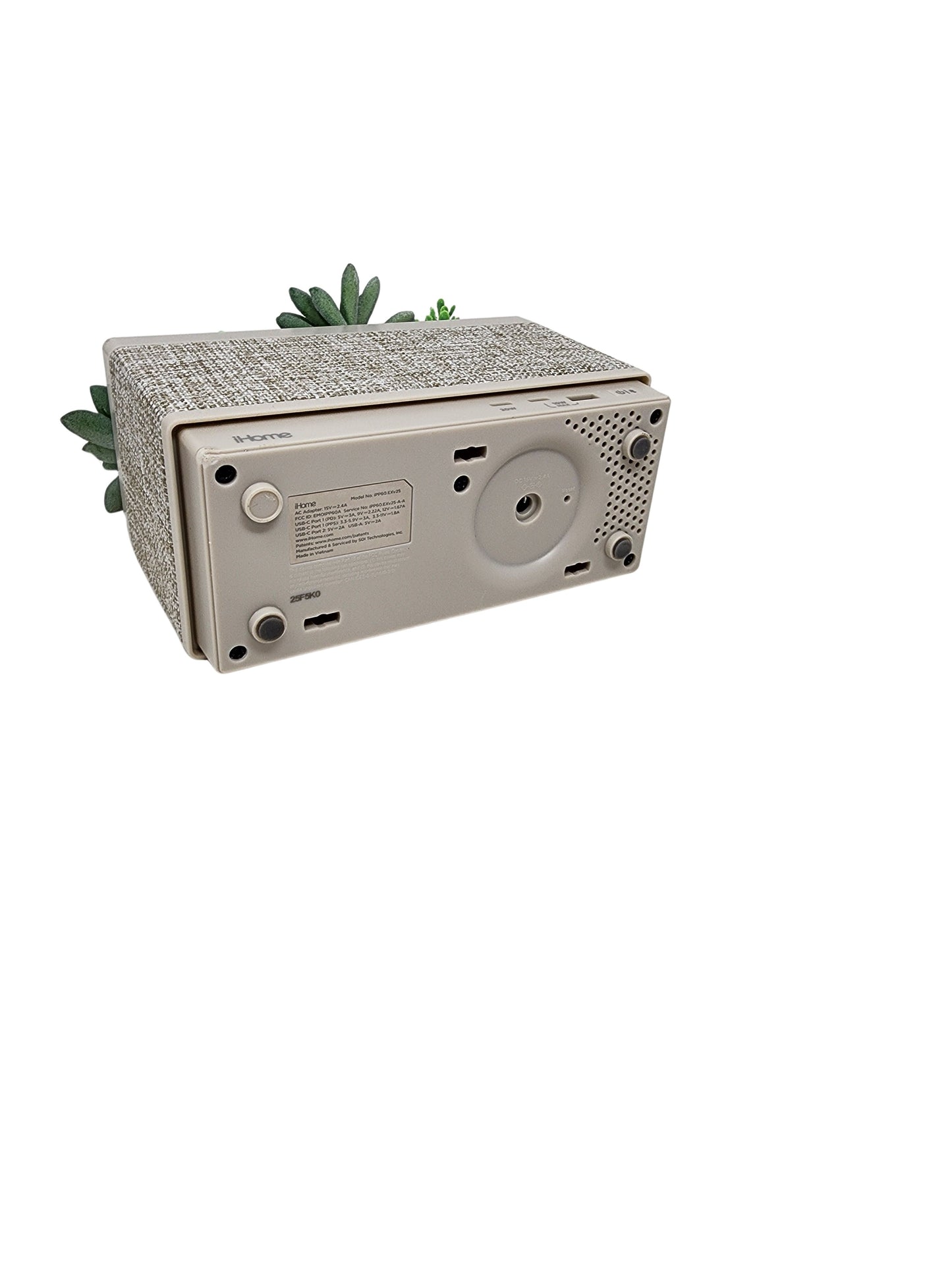 Decorative Faux Plant Smart Portable Bluetooth Speaker with Integrated 4K UHD Wi-Fi Home Security Camera