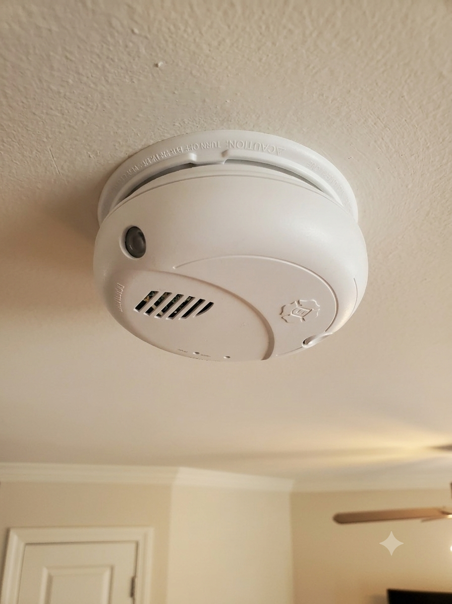 60-Day Battery Ceiling-Mount Wi-Fi Security Camera (Non-Functioning Alarm Casing)