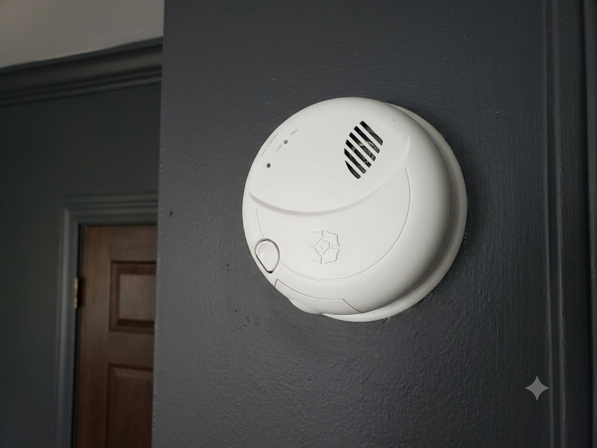 60-Day Battery Ceiling-Mount Wi-Fi Security Camera (Non-Functioning Alarm Casing)