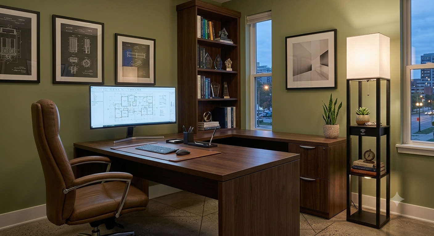 Ultra-HD 4K Smart Surveillance Floor Lamp – Sleek Ambient Light & Live Wireless Security Hub