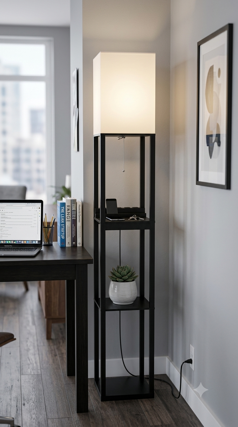 Ultra-HD 4K Smart Surveillance Floor Lamp – Sleek Ambient Light & Live Wireless Security Hub