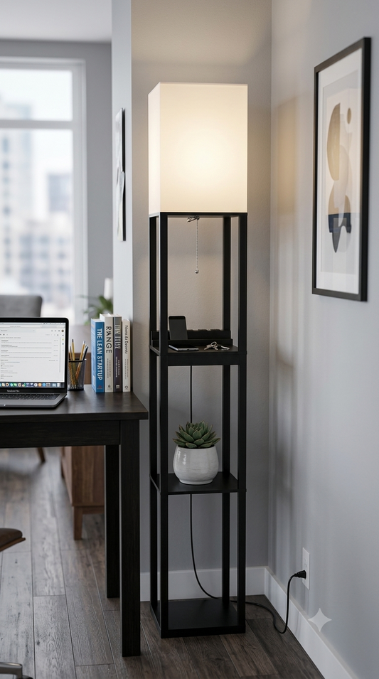 Ultra-HD 4K Smart Surveillance Floor Lamp – Sleek Ambient Light & Live Wireless Security Hub