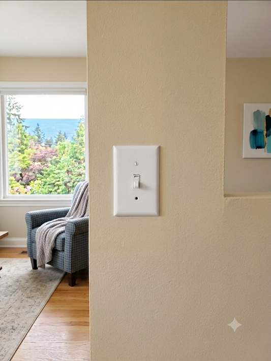 4K Wireless Smart Home Security Wall Switch – Integrated WiFi Video Camera, Motion Detection, Smartphone App Remote View, Supports 128GB Micro-SD