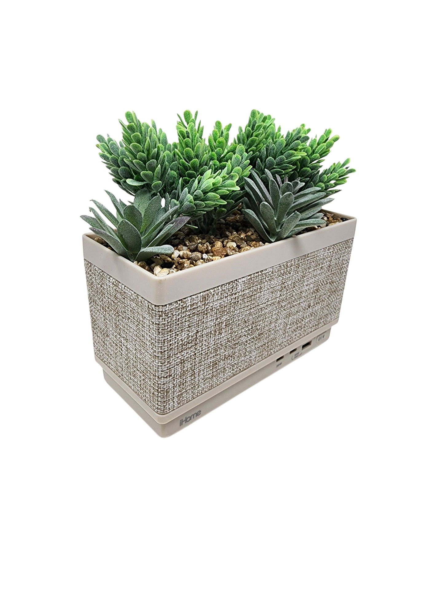 Decorative Faux Plant Smart Portable Bluetooth Speaker with Integrated 4K UHD Wi-Fi Home Security Camera