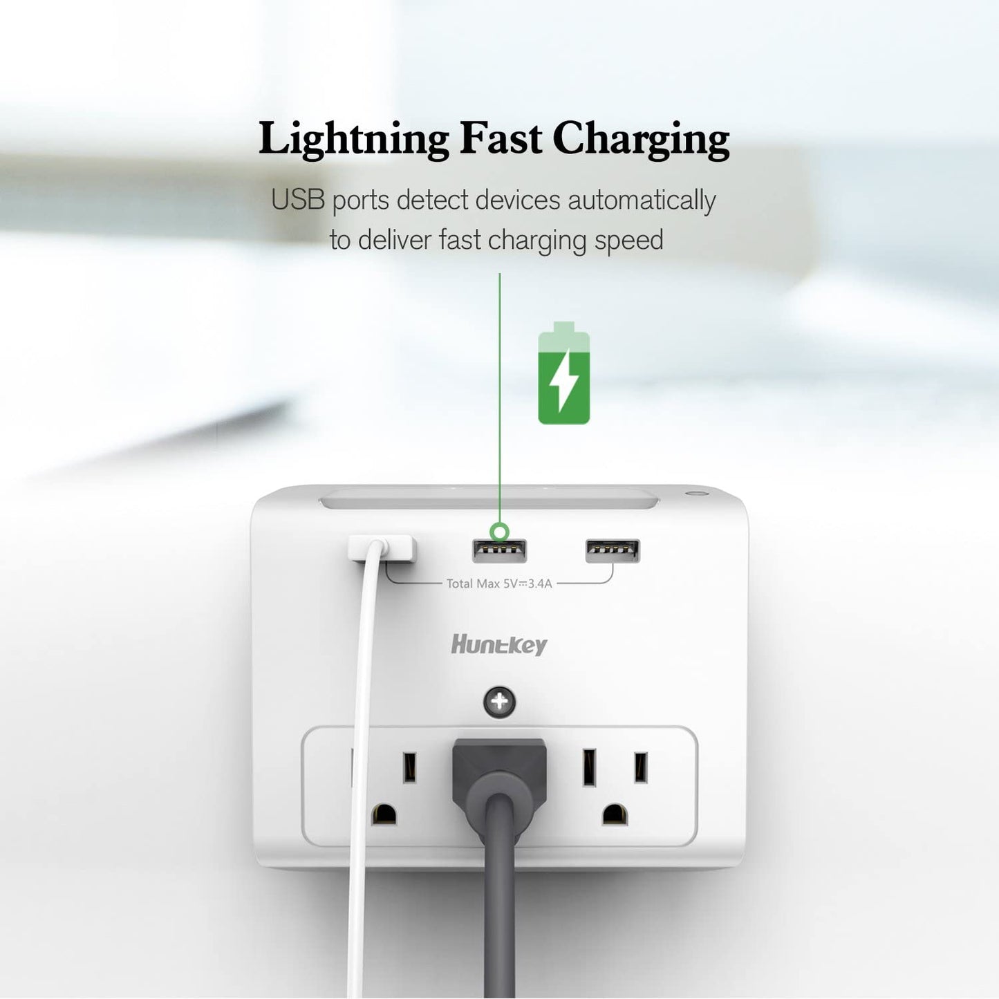 UHD 4k Night Light Outlet Tap P2P USB Charging Station Camera